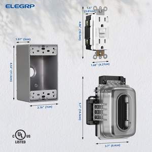ELEGRP UL GFCI Outlet intempéries Outdoor Outlet Capa em Uso Capa e Box <span class=keywords><strong>Kit</strong></span> para Decorador Elétrica - Product Image 5