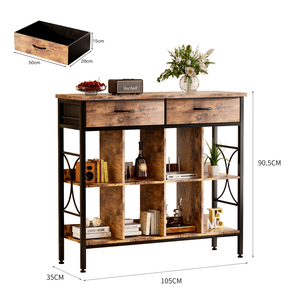 Table <span class=keywords><strong>console</strong></span> de couloir moderne et robuste en métal et bois avec étagère de rangement, montage facile, meubles de salon - Product Image 2