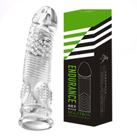 Robuste et élastique réutilisable longue durée pénis érection coq manches préservatif Sex Toy pour hommes