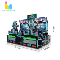 Machine de jeu d'arcade à pièces pour simulateur de tir de combat aérien avec rotation de 360 degrés AMA