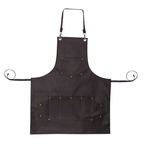 Unisex Faux Leather <b>Work</b> Coverall Multi Pocket <b>Waterproof</b> Adjustable Straps Durable Workshop Repair Maintenance Needle Detection - Product Image 1