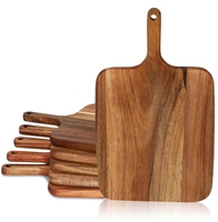 Planche à découper rectangulaire en bois d'acacia, planche à découper en bois écologique avec poignée, indispensable en cuisine