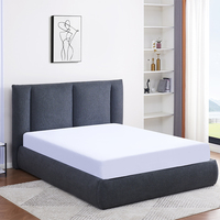 Base de Cama Otomana de Lujo Tapizada en Tela, Estilo Moderno de Mediados de Siglo, de Madera, con Espacio de Almacenamiento, Tamaños Queen, Full y King, 180x200