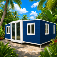 Maison conteneur préfabriquée extensible de 40 pieds avec aménagement flexible, bâtiment modulaire pour logement de travailleurs, clinique et bureau de terrain
