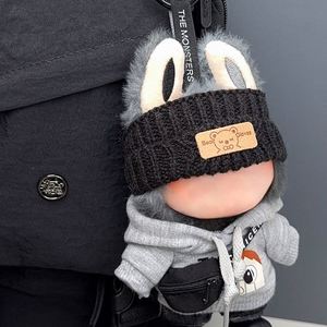 Conjunto de Pantalones y Abrigo de Algodón Unisex para Bebé Labuibui, Lindo Traje Deportivo Gris de Media Cara con Bolso Cruzado Rabubu y Correa para el Cabello, Juguete de Dibujos Animados 1:8 - Product Image 4