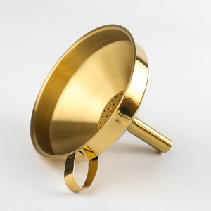 Funil de cozinha em aço inoxidável preto dourado, funil de metal de qualidade alimentar para filtragem de líquidos para cozinha - Product Image 2