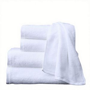 Ensemble de serviettes de bain en coton tissé 100% avec logo personnalisé, 400-350 g/m², sans ourlet, séchage rapide, antimicrobien, écologique, pour hôtel, salle de bain, 5 pièces - Product Image 1