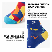 Chaussettes fantaisie personnalisées à motifs, en coton premium, colorées, géométriques, chaussettes habillées amusantes et imprimées pour hommes et femmes, OEM