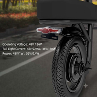 Luz Trasera LED Impermeable para Bicicleta Eléctrica, Luz de Freno Trasera con Soporte para Placa de Matrícula para Bicicleta Eléctrica, Scooter, Motocicleta