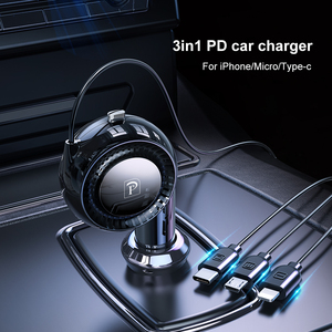 OATSBASF 5V 3A 1M PD rápido <span class=keywords><strong>Charing</strong></span> <span class=keywords><strong>Cross</strong></span> puerto de coche 3 en 1 Cable retráctil para iPhone Android tipo c - Product Image 2