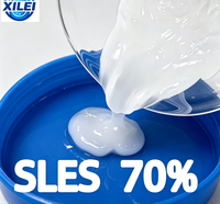 Xileikeji SLES 70% Sodium Lauryl Ether Sulfate, Matière Première Tensioactif Anionique pour Shampoing, Gel Douche et Usage Textile, PH 7.0-9.5