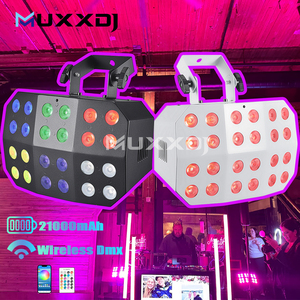 Draadloze DMX op batterijen werkende 24x12W Spider Wash RGBWA+UV LED DJ-verlichting voor bruiloften/podia/evenementen (2 stuks per verpakking) - Product Image 1