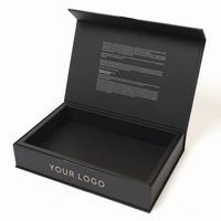 Boîtes cadeaux en papier de carton rigide magnétique de qualité supérieure avec logo personnalisé noir boîte d'emballage de vêtements vide à aimant recyclable