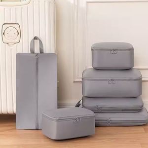 Ensemble de 6 sacs de compression de voyage grande capacité en tissu à mémoire de forme pour un emballage pratique des bagages - Product Image 5