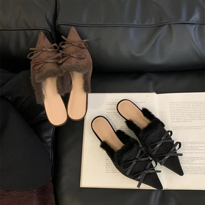 2024 New Women's Flat Pointed Boat <b>Shoes</b> Slippers Breathable and Fashion Trend for Spring Summer Autumn Seasons Solid Color - Product Image 1