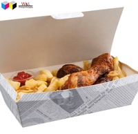 Boîtes de nourriture à emporter biodégradables Emballage alimentaire Boîte à hamburger Frites Pépites de poulet frit Carton Papier Snack Box Accepter