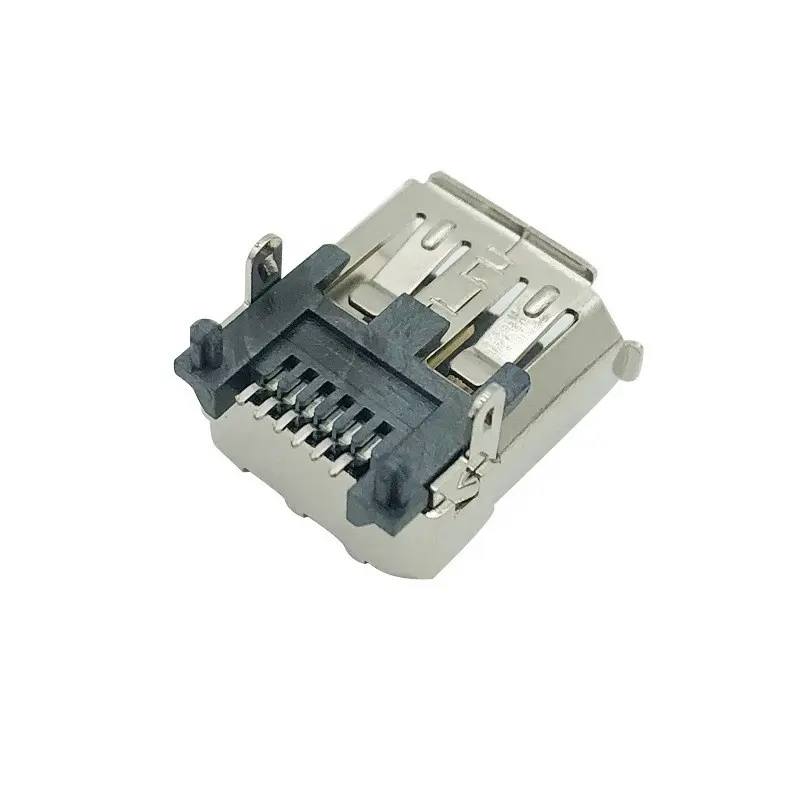 Soquete fêmea SMT DIP de inserção horizontal de 90 graus com coluna e interface Firewire, conector IEEE 1394 6P