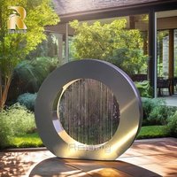 Fontaine cascade moderne en acier inoxydable RELONG, sculpture d'art métallique, design personnalisé pour parc et jardin extérieur