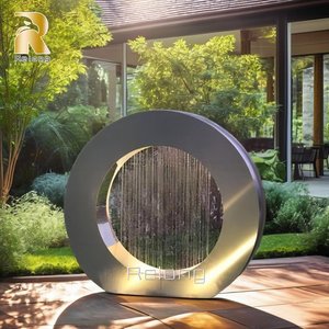 Fontaine cascade moderne en acier inoxydable RELONG, sculpture d'art métallique, design personnalisé pour parc et jardin extérieur - Product Image 4
