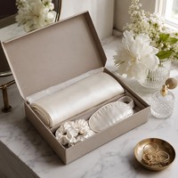 Ensemble de luxe pour le sommeil en soie de mûrier 100% naturelle 22 Momme, comprenant taie d'oreiller, masque de nuit et chouchous, idéal pour la vente en gros, OEM/ODM