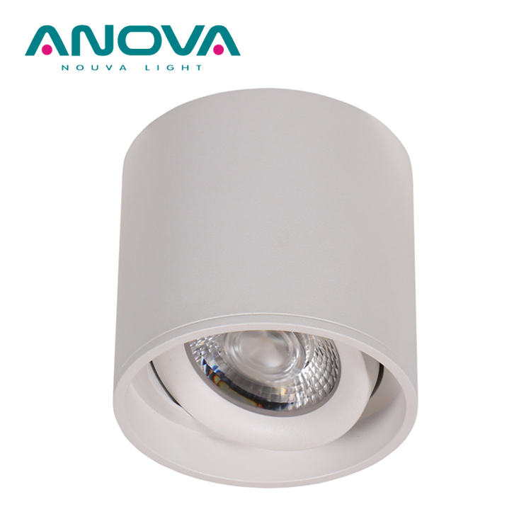 Indoor Aluminum Lens LED Ceiling Spot Lights 9 Watt Adjustable Angle Surface Mounted LED Downlight