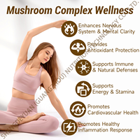 Vente en gros OEM Marque privée 2600MG Capsules de complexe de champignons Compléments alimentaires pour le système immunitaire adulte Soutien de la mémoire 120 capsules par