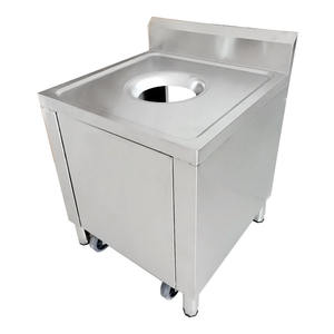 Table de collecte de déchets d'établi mobile <span class=keywords><strong>en</strong></span> acier inoxydable 304 à usage commercial pour hôtels et restaurants équipement de cuisine - Product Image 5