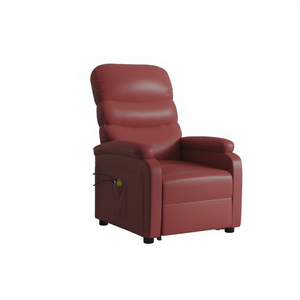 Sillón de Masaje de Piel Sintética Color Vino Tinto, Relajación de Cuerpo Completo, Uso Doméstico, Enchufable, 110-240v - Product Image 1