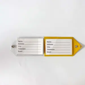 사용자 정의 로고 인쇄 노란색 양면 블랭크 승화 벌크 여행 가방 부드러운 PVC 크루즈 수하물 이름 여행용 Tags