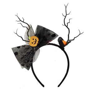 Diadema de calavera YY, accesorio para el cabello para fiestas espeluznantes con banda elástica, diadema de telaraña, banda para el cabello con sombrero de bruja - Product Image 4