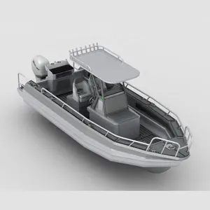 Barco de pesca 7.5m/25ft de alumínio, barco aberto com console central