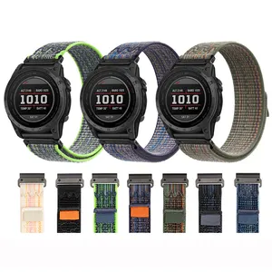 Pulseira de relógio inteligente para homens e mulheres, pulseira de nylon esportiva trançada, faixa de relógio para Garmin Fenix 7 7X, 22 mm 26 mm