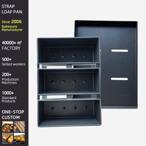Boîte à pain grillé commerciale personnalisée en carton ondulé avec 4 sangles, boîte de levage antiadhésive pour sandwichs, moule à pain de boulangerie pour four avec grand couvercle - Product Image 4