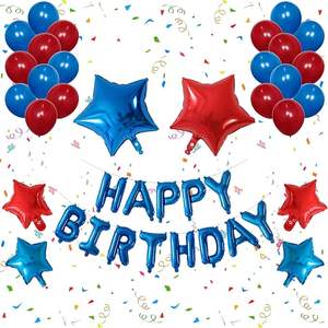 Set de Globos Rojos y Azules de 28 Piezas, Kit de Decoración para Fiesta Patriótica del 4 de Julio con Pancarta de <span class=keywords><strong>Feliz</strong></span> Cumpleaños - Product Image 1