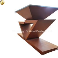 Table de barbecue et brasero en acier Corten à motif zigzag pour 3 à 5 personnes, extérieur, à bois, avec contrôle tactile de la flamme et rangement pour bûches