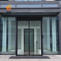 Puerta de Entrada Automática con Sensor, de Aluminio con Aislamiento Térmico, de Lujo y Ahorro de Energía, para Edificios de Oficinas de Alta Gama