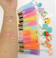 Gradiente Della Caramella Della Gelatina di Lip Gloss Chiaro per I Bambini Glitter Lip Gloss Colorato con Spremere Tubo Private Label