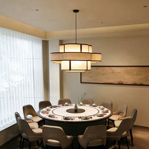 New Chinese Style Chandelier 60cm 80cm Round Energy Saving E27 Six Head <b>Dining</b> Room <b>Light</b> - Product Image 4
