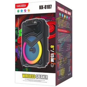 Kakusiga 8 Inch 12W Rechargeable Speaker with <b>Microphone</b> Portable for Party Speaker Model KK-8107 - Product Image 2