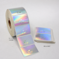 Étiquette autocollante rectangulaire personnalisée, imperméable, holographique, réfléchissante, laser, arc-en-ciel, impression vinyle, adhésive, 50x50mm, OEM ODM