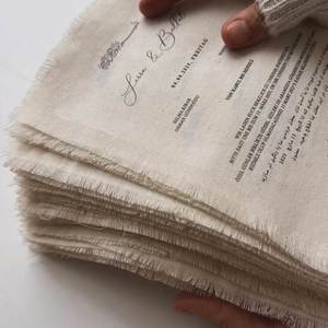 Invitación de Estilo Europeo con Diseño de Pergamino, Tela de Lino y Algodón, Hecha a Mano con Borde Crudo, para Bodas, Eventos Empresariales, Menús Personalizados - Product Image 2