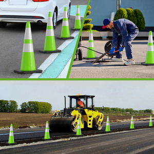 กรวยจราจร CITICITY ขนาด 28 นิ้ว พร้อมฐานถ่วงน้ำหนักสีดำ กรวยพีวีซีสีเขียวมะนาวพร้อมแถบสะท้อนแสงมองเห็นได้ชัดเจน - Product Image 6