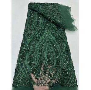 Dentelle française de luxe avec paillettes et perles Perruque HD dentelle frontale perruques de tresse humaine dentelle avant <span class=keywords><strong>robe</strong></span> de mariée sirène - Product Image 4