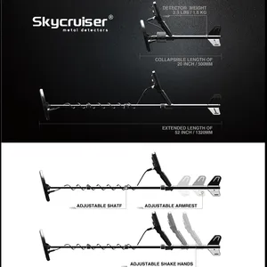 เครื่องตรวจจับโลหะ Skycruiser 24K Gold Professional แบบกันน้ำได้อย่างสมบูรณ์  วัสดุพลาสติก ระยะตรวจจับไกล 5 เมตร ความลึกตรวจจับ 1 เมตร รับประกัน 1 ปี ไม่มีส่วนประกอบที่เป็นอันตราย - Product Image 6