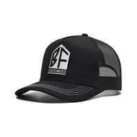 Oem Toptan Yüksek Kaliteli Kamyon Şoförü Şapkası Özel 3D Nakış Logolu Oxford Sportif 5 Panel Tamamen Siyah Nefes Alabilen Fileli