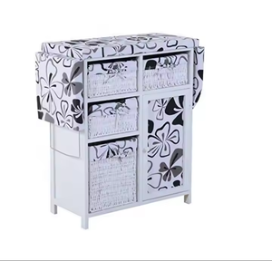 Hot Wholesale Chinese Factory Cheap Wooden Ironing Board Ironing <strong>Storage</strong> Cabinet <strong>With</strong> <strong>Wicker</strong> <strong>Drawers</strong> - Product Image 1