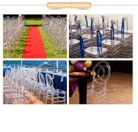 Chaise Chiavari en résine polycarbonate transparente de qualité supérieure pour événements, chaises fantômes en acrylique pour mariage