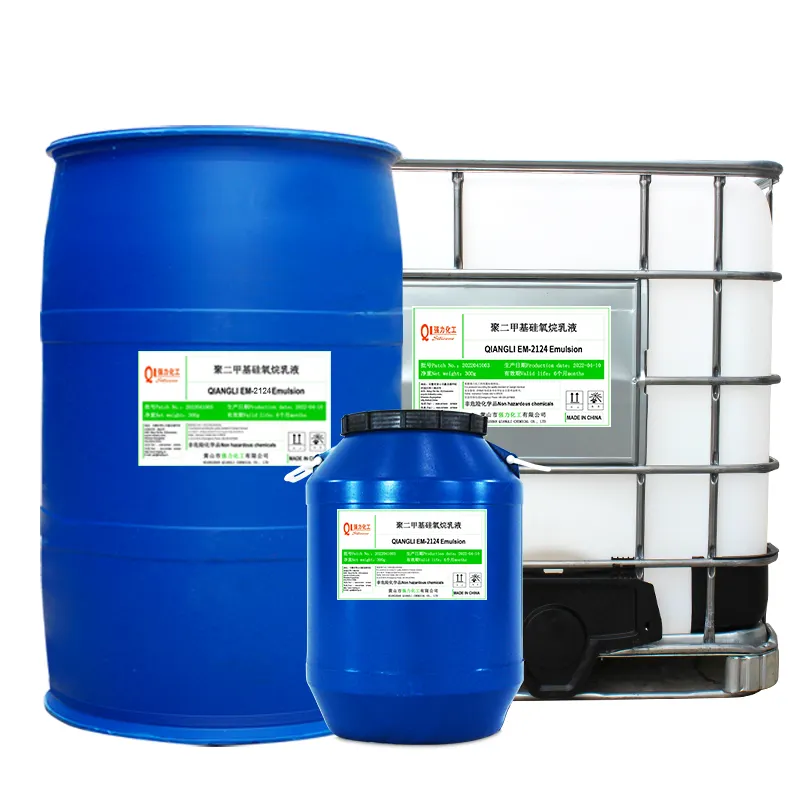 QL-EM emulsione 2124 economica olio di silicone emulsione non ionica polidimetilsilossano con un contenuto attivo di 35%