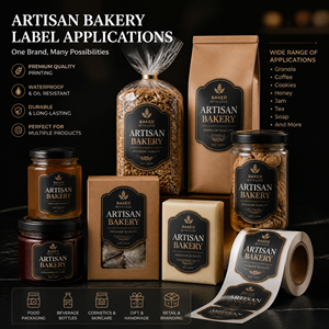 Autocollants personnalisés pour boulangerie artisanale, étiquettes oblongues, imperméables, autocollants en papier couché, impression numérique, qualité alimentaire - Product Image 3