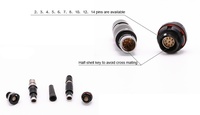Connecteur circulaire push-pull compatible série 102, fiche mâle 2 broches et prise femelle
